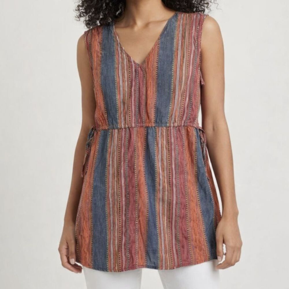 Universal Thread Sleeveless Striped Tunic Multicolor Cotton Size XS